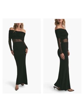 Women's Favorite Daughter Black Off-Shoulder Maxi Dress XS